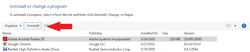 uninstall software