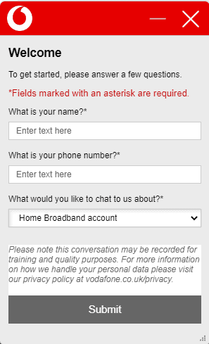 vodafone chat service
