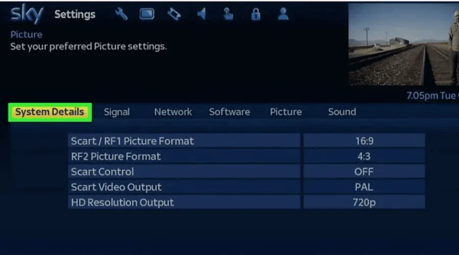 system details sky