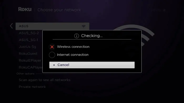 roku checking