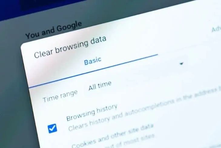 clear browser data