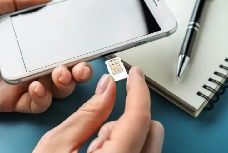 reinset the sim card