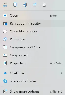 run as administrator