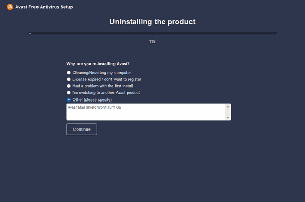 avast uninstall