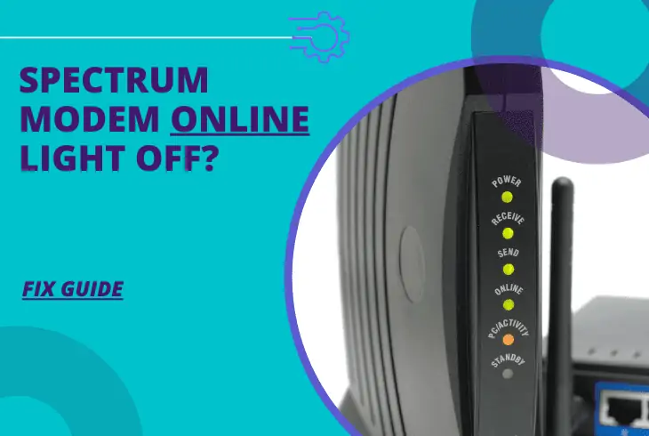 spectrum modem online light off