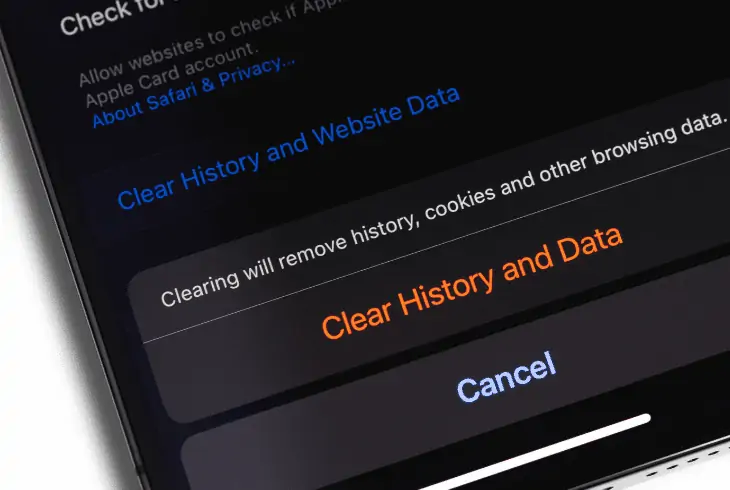 clear cache and cookies