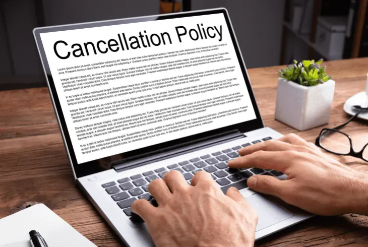 retailer's cancellation policy