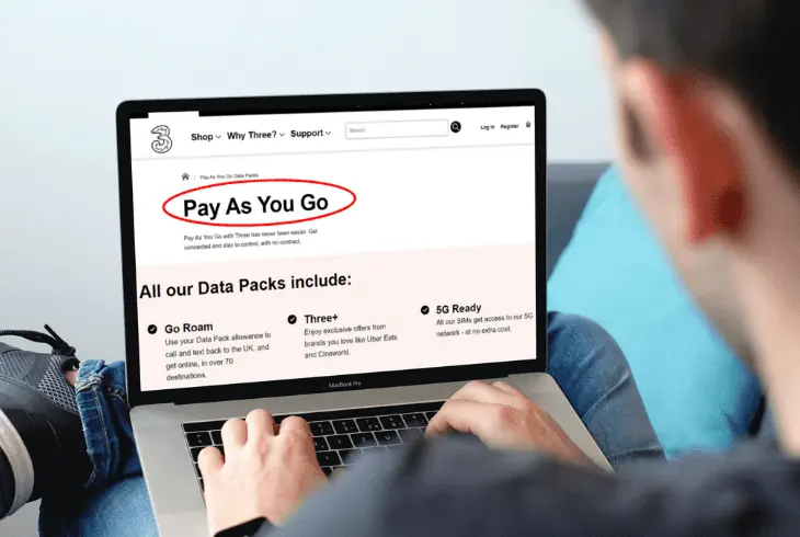 use pay as you go with three