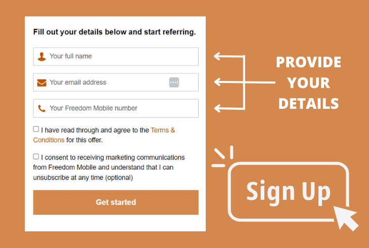 sign up to refer a friend