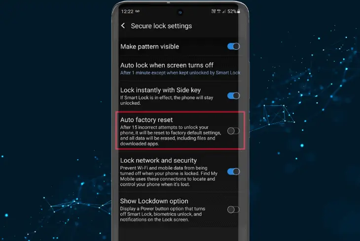 factory reset