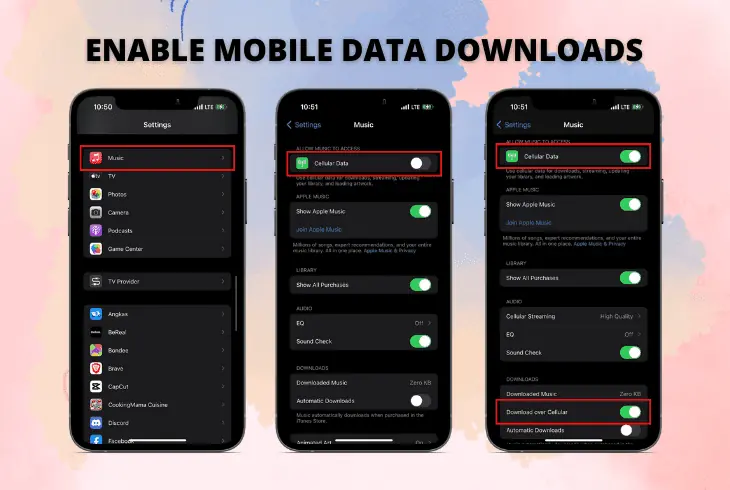 enable mobile data downloads