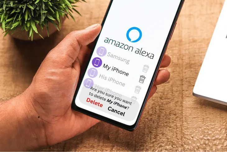 look for your device on alexa app then delete