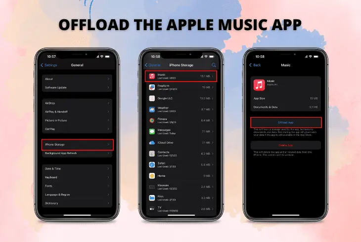offload the apple music application