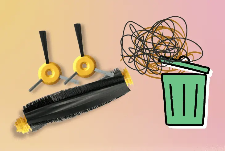 clear robot’s main brush of dust and debris