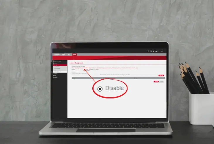 disable mac filtering on your router