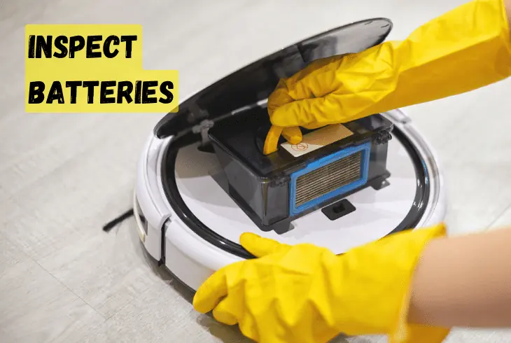 inspect the batteries of your shark vacuum