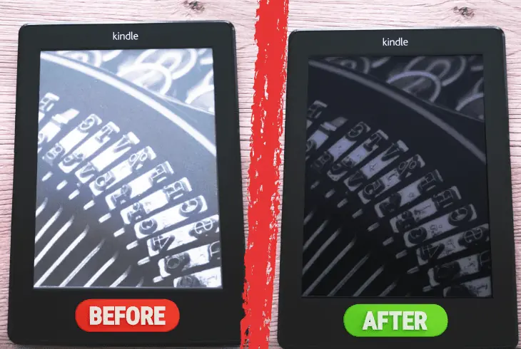lower the brightness on your kindle's screen