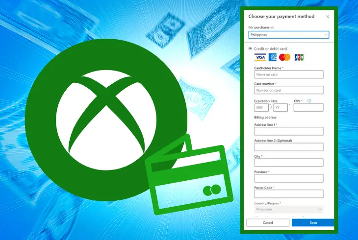 set a payment method on your xbox account