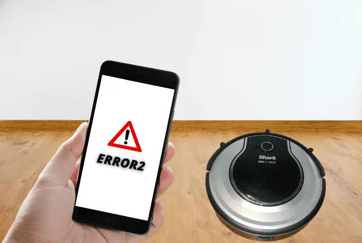 error #2 appears on shark robot