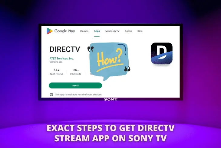 get directv stream app on sony tv