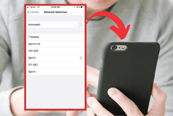 manually select your carrier on your phone