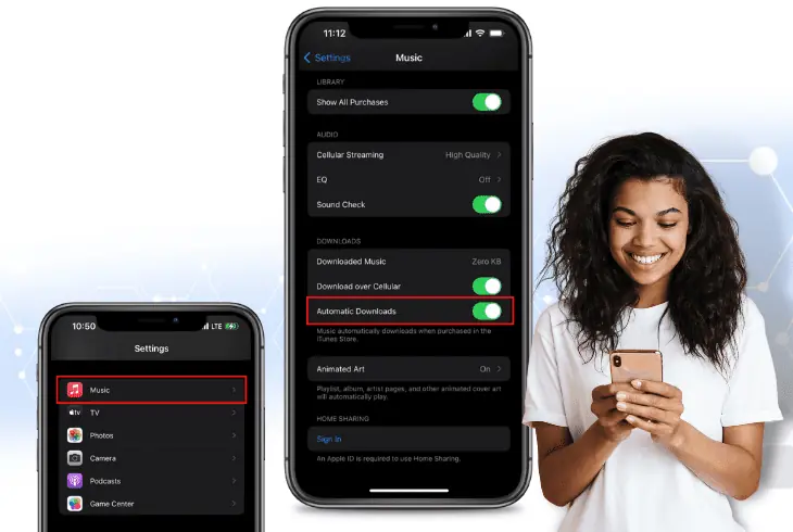 turn on automatic downloads on your iphone