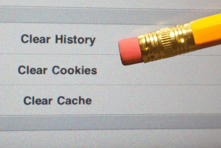 clear browser cache and cookies