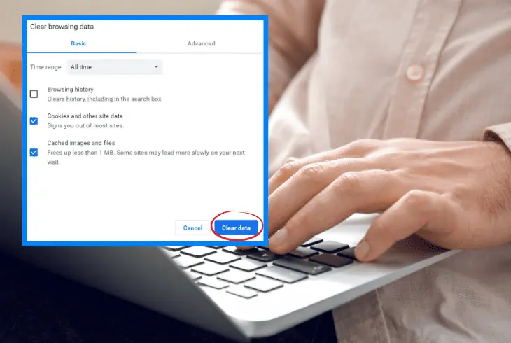 clear browser cache & cookies