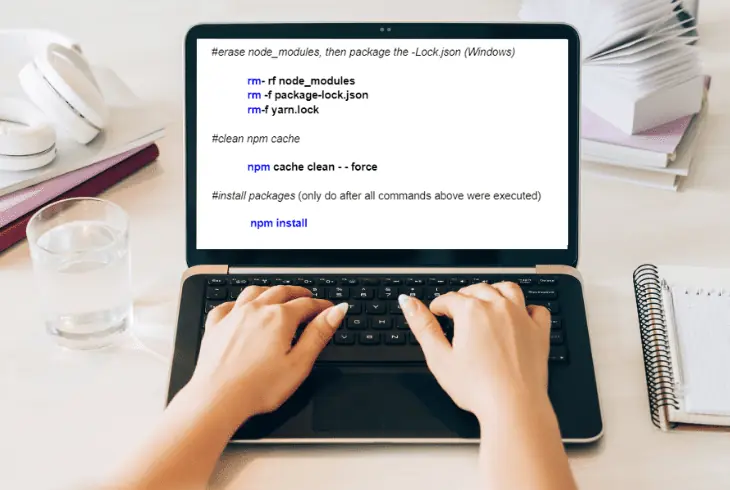 delete node modules and package-lock.json