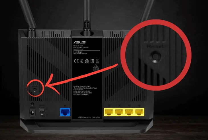 factory reset the router