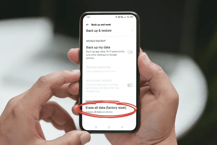 factory reset your phone