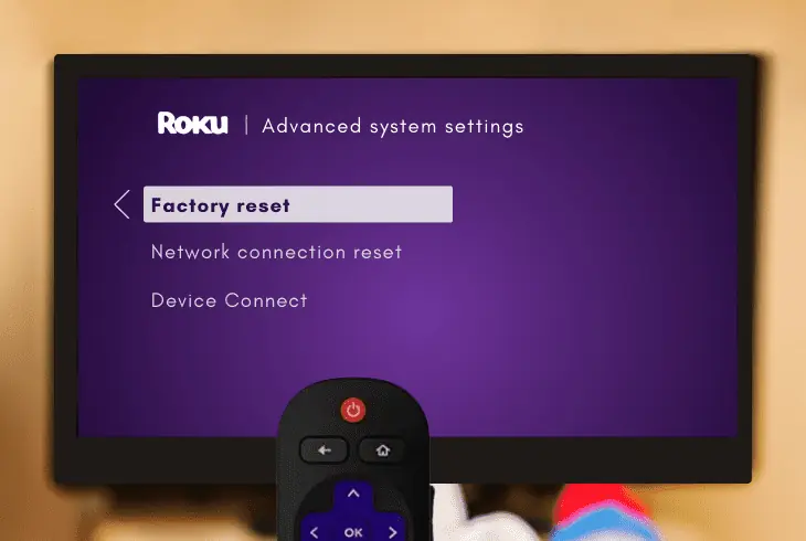 system reset the roku tv
