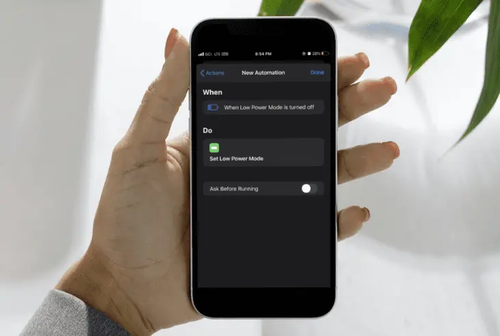 disable low power mode
