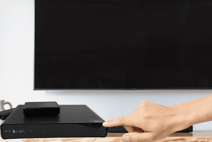 power on the tv box