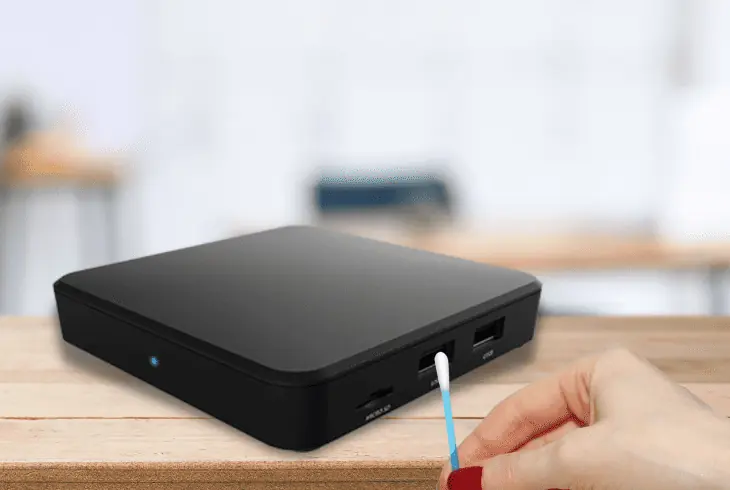 clean out the tv box ports