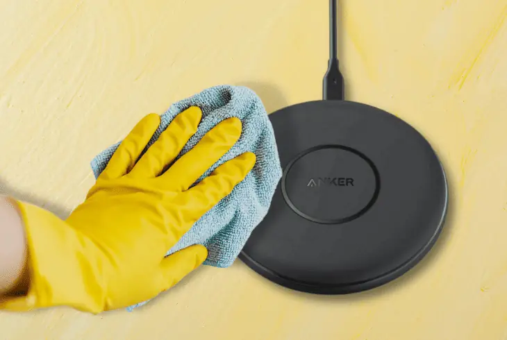 clean the surface of the charger