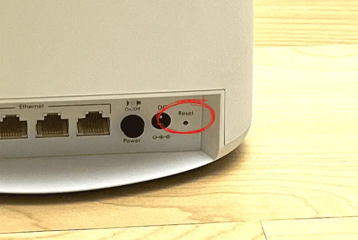 factory reset the orbi router