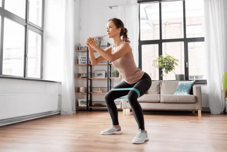 carry out home exercise routine