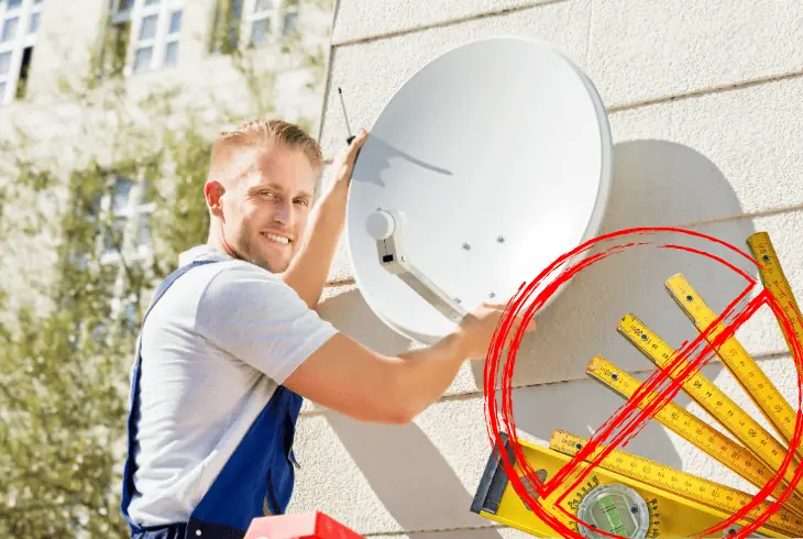 align directv satellite dish without meter