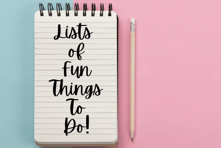 some lists of fun things to do