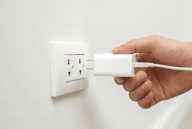reconnect the charger from power