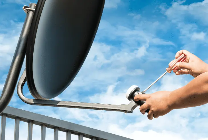 secure the directv dish stationary
