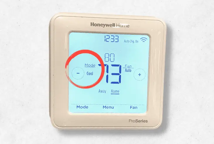 set the cool mode on thermostat