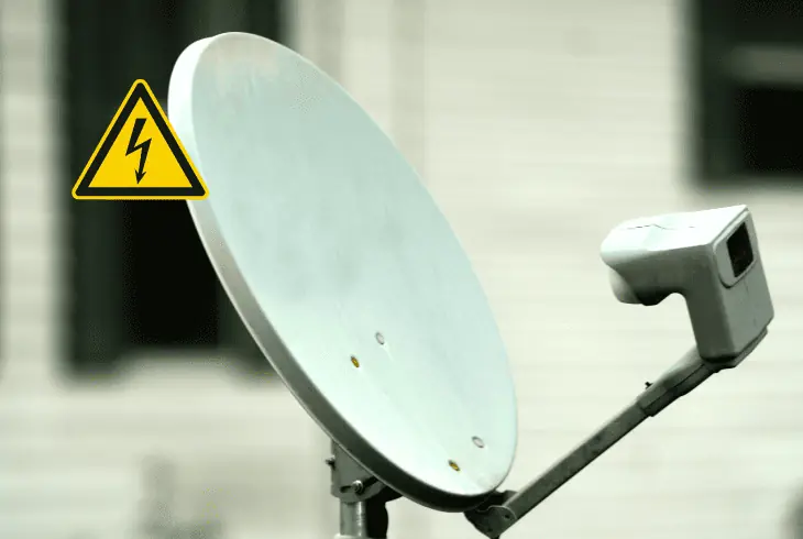 the satellite dish is grounded