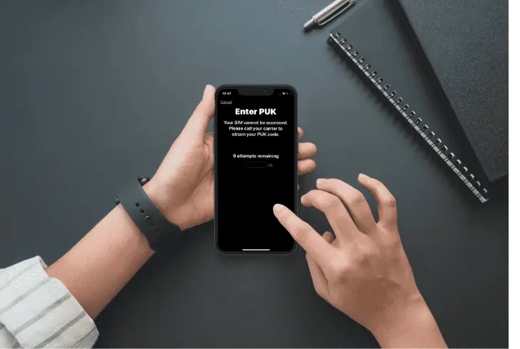 unlock the phone using puk code