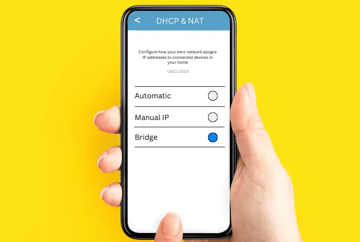 activate “bridge” mode for eero