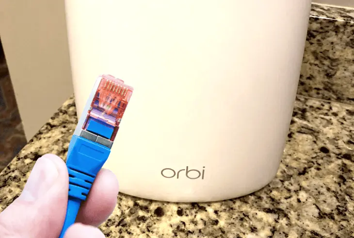 can i connect orbi satellite with ethernet
