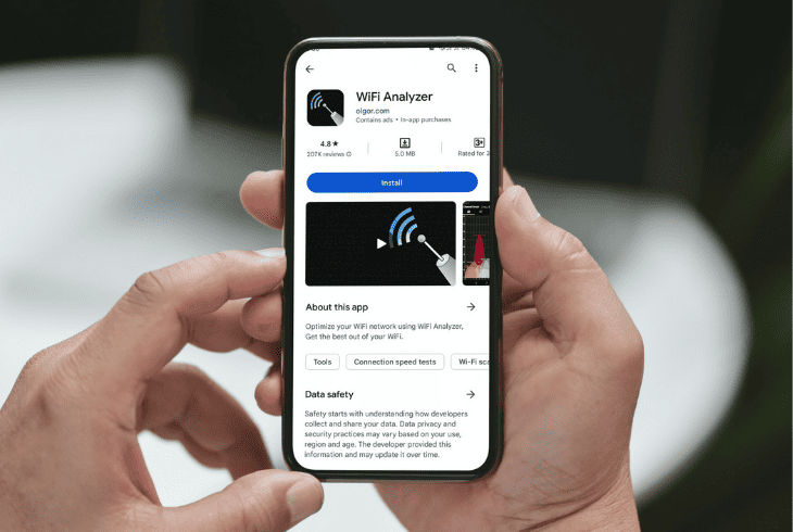 download and use a wifi analyzer