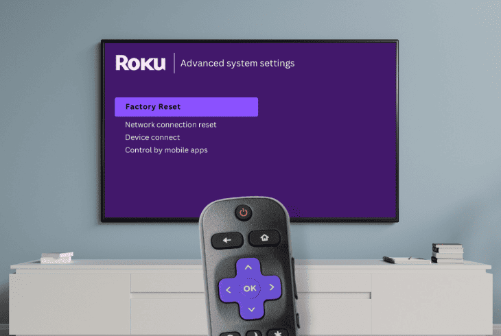 factory reset the roku player tv