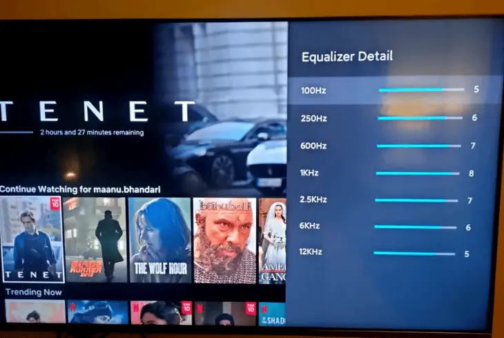 inspect the tv’s audio settings
